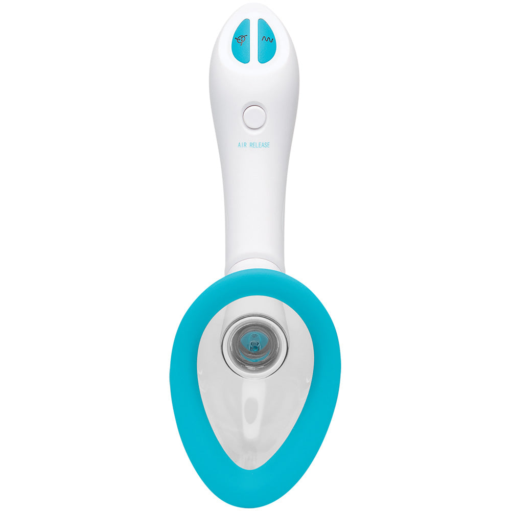 Bloom Intimate Body Pump - Automatic Vibrating, Rechargeable Sex Toy - Sky Blue/White