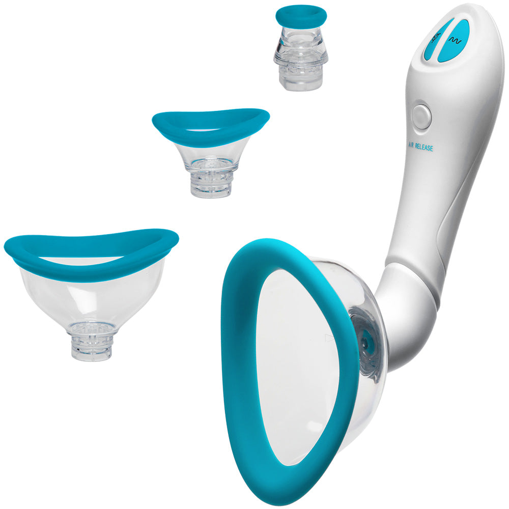 Bloom Intimate Body Pump - Automatic Vibrating, Rechargeable Sex Toy - Sky Blue/White