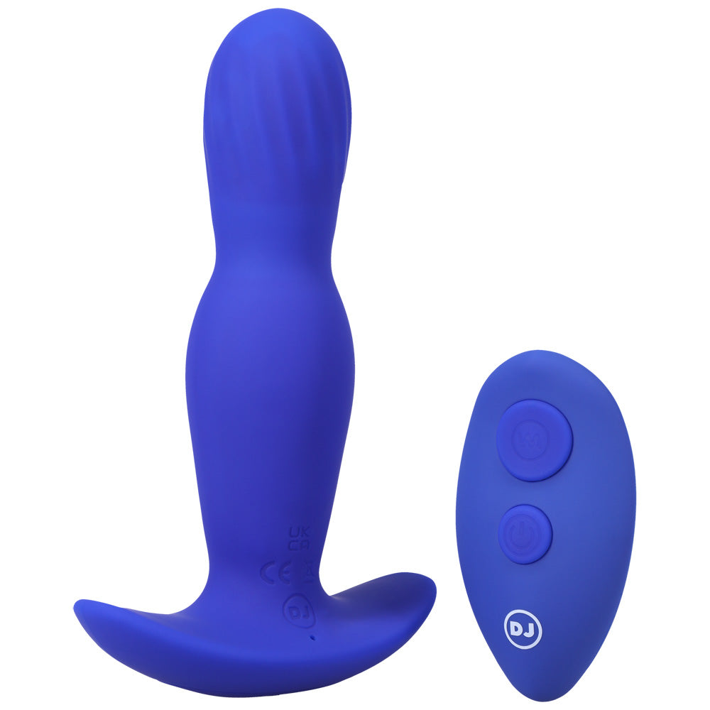 A-Play Expander Rechargeable Silicone Anal Plug with Remote Control - Royal Blue