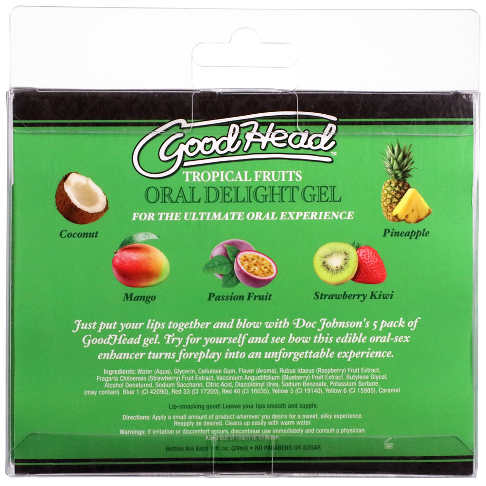 Goodhead Oral Delight Gel Tropical Fruits 5Pk 1 oz.
