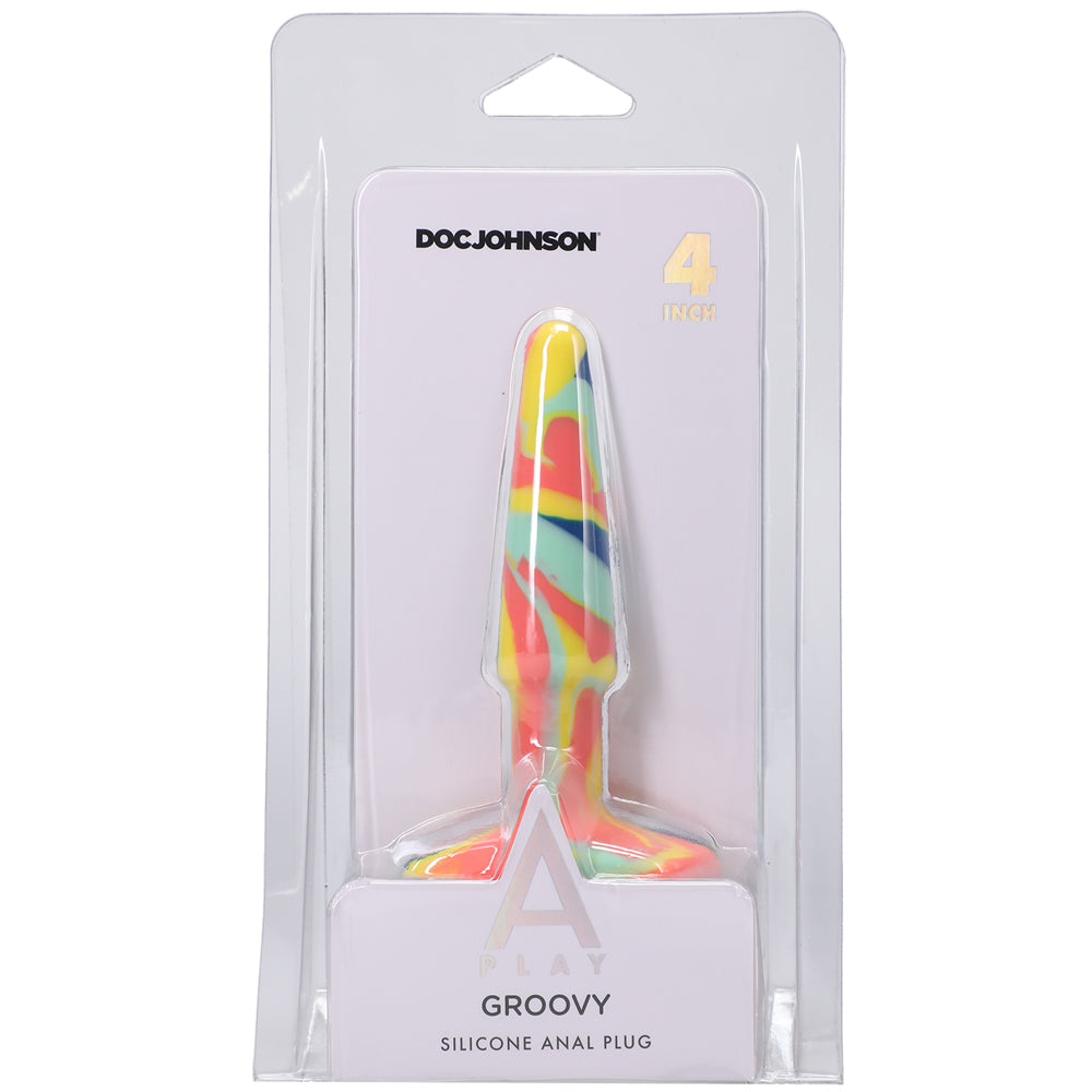 A-Play Groovy Silicone Anal Plug 4-Inch Sunrise