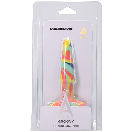 A-Play Groovy Silicone Anal Plug 4-Inch Sunrise