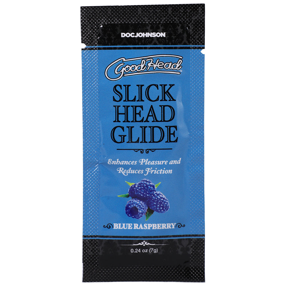 Goodhead Slick Head Glide Lubricant – Blue Raspberry, 0.24 oz, 48-Count