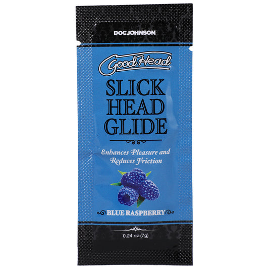 Goodhead Slick Head Glide Lubricant – Blue Raspberry, 0.24 oz, 48-Count