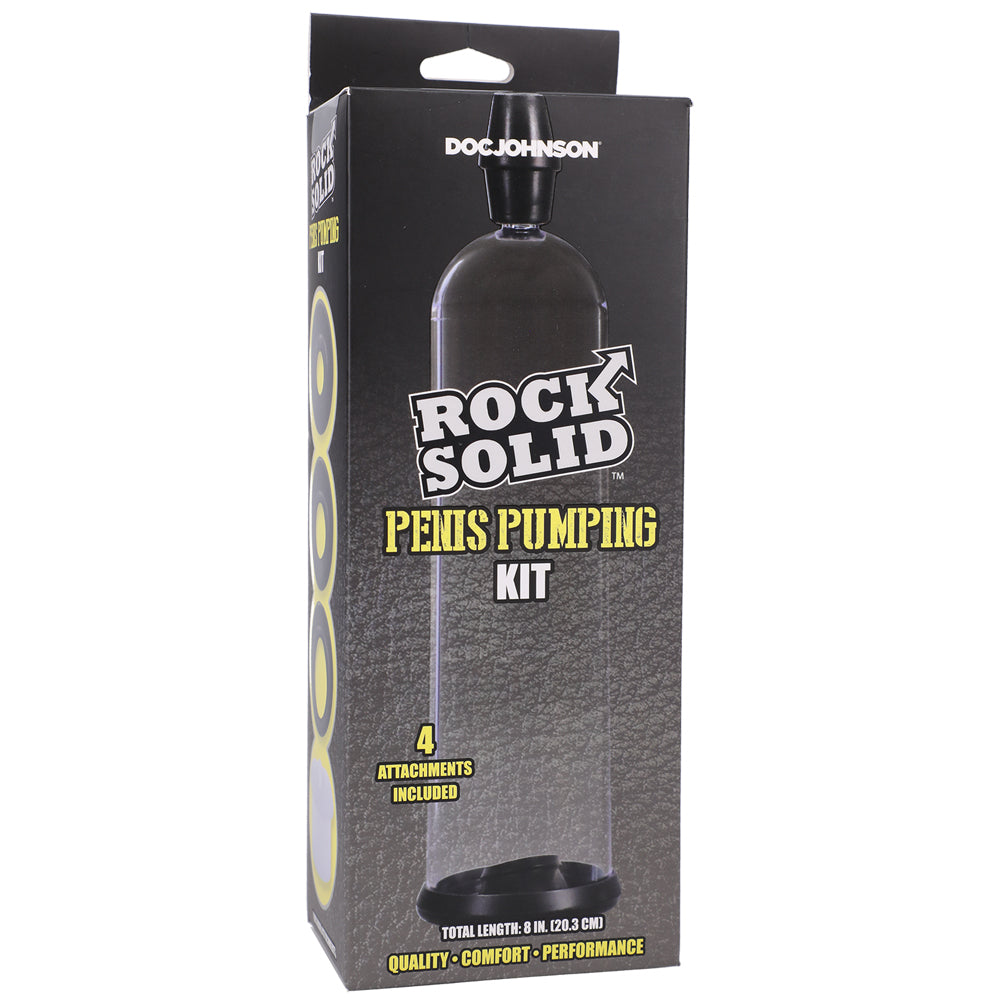 Rock Solid Penis Pump Kit - Black and Clear Vacuum Erection Pump