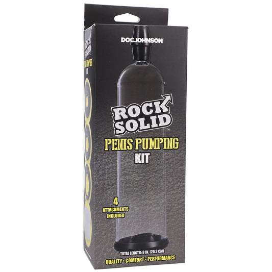 Rock Solid Penis Pump Kit - Black and Clear Vacuum Erection Pump