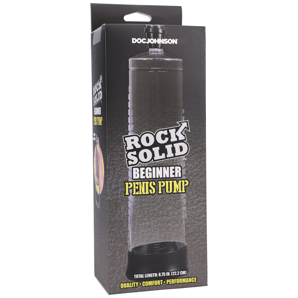Rock Solid Beginner Penis Pump – Black/Clear Vacuum Pump for Men, Starter Kit
