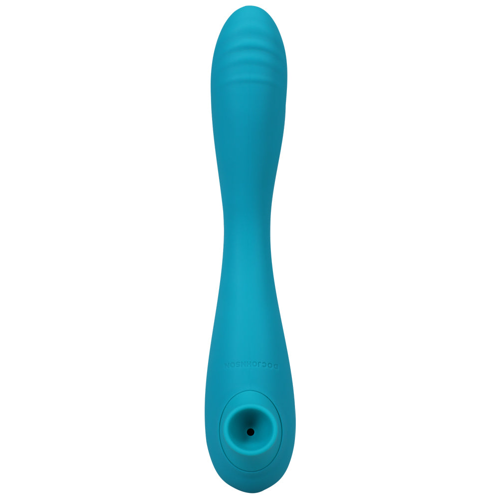Suction Clitoral Stimulator with Bendable G-Spot Vibrator - Rechargeable Teal