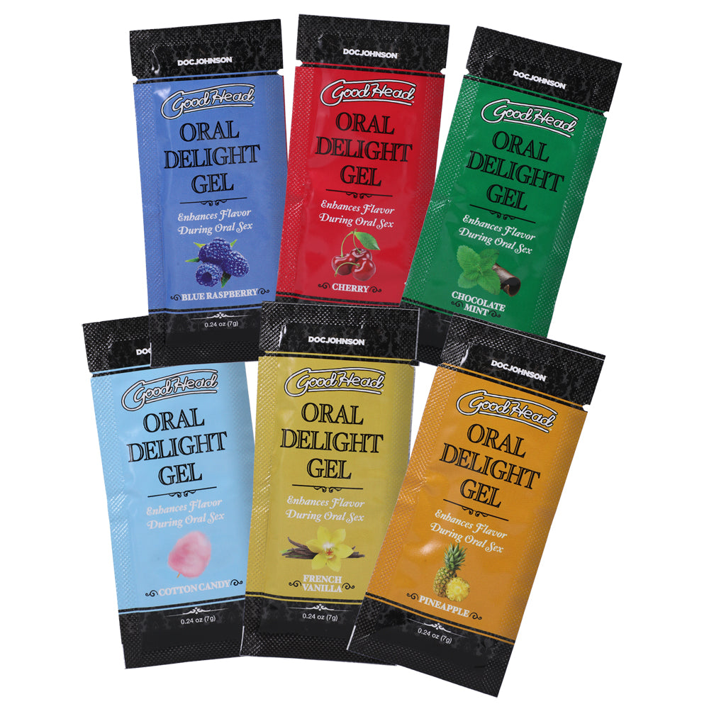 Goodhead Oral Delight Gel – 6 Pack (0.24 oz Each) – Personal Lubricant for Oral Sex