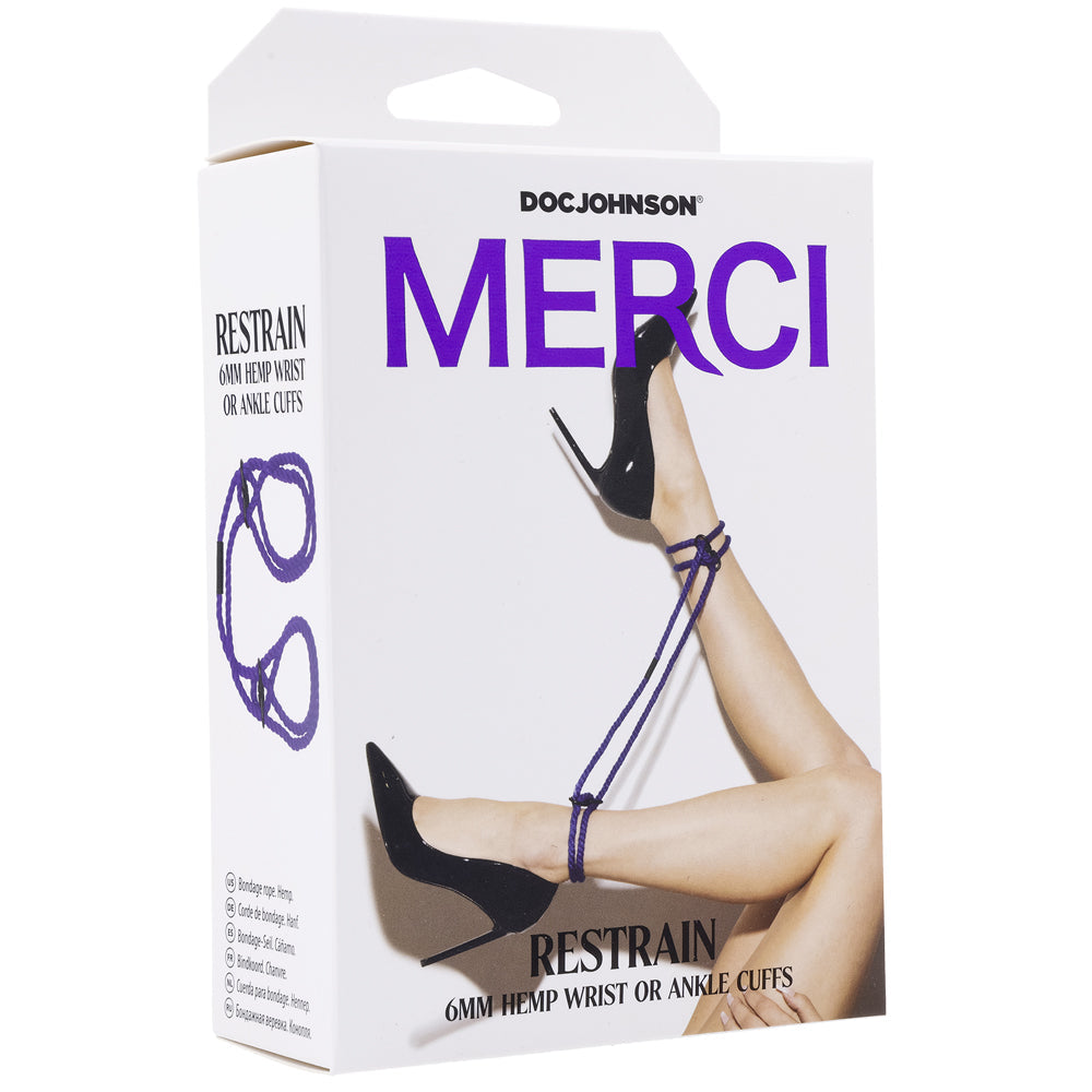 Merci Restrain 6mm Hemp Wrist Or Ankle Cuffs