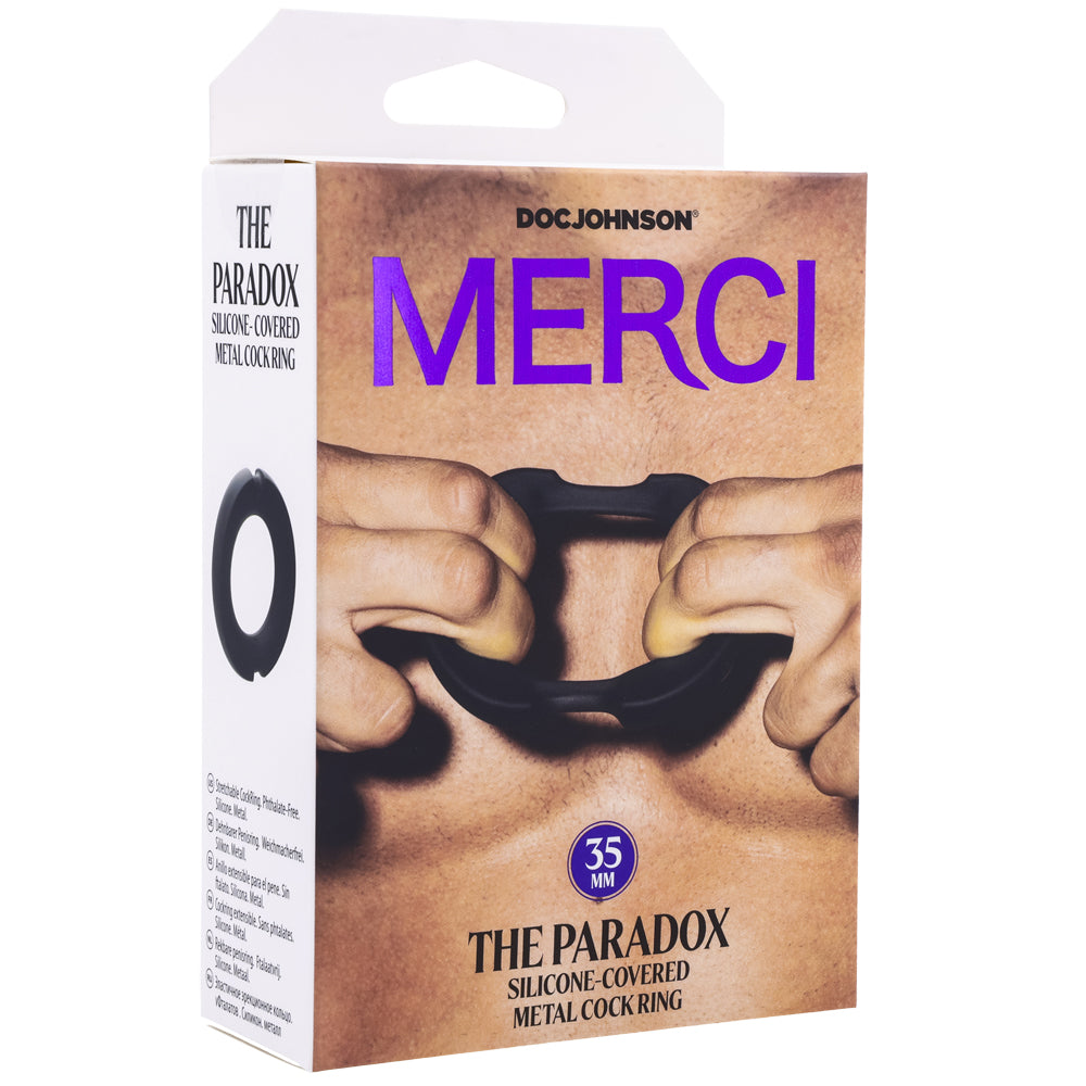 Merci The Paradox Silicone-Covered Metal Cock Ring, 35mm, Black