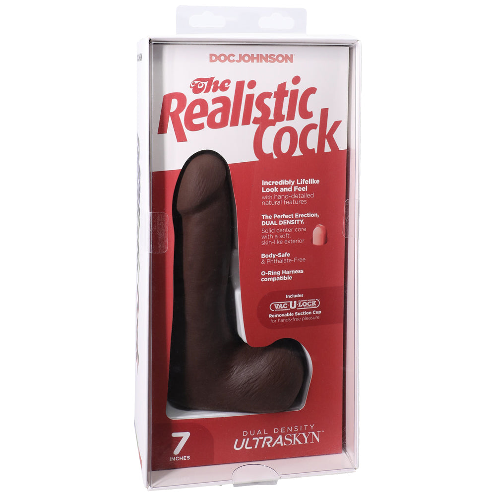 The Realistic Cock Ultraskyn 7" With Balls Caramel