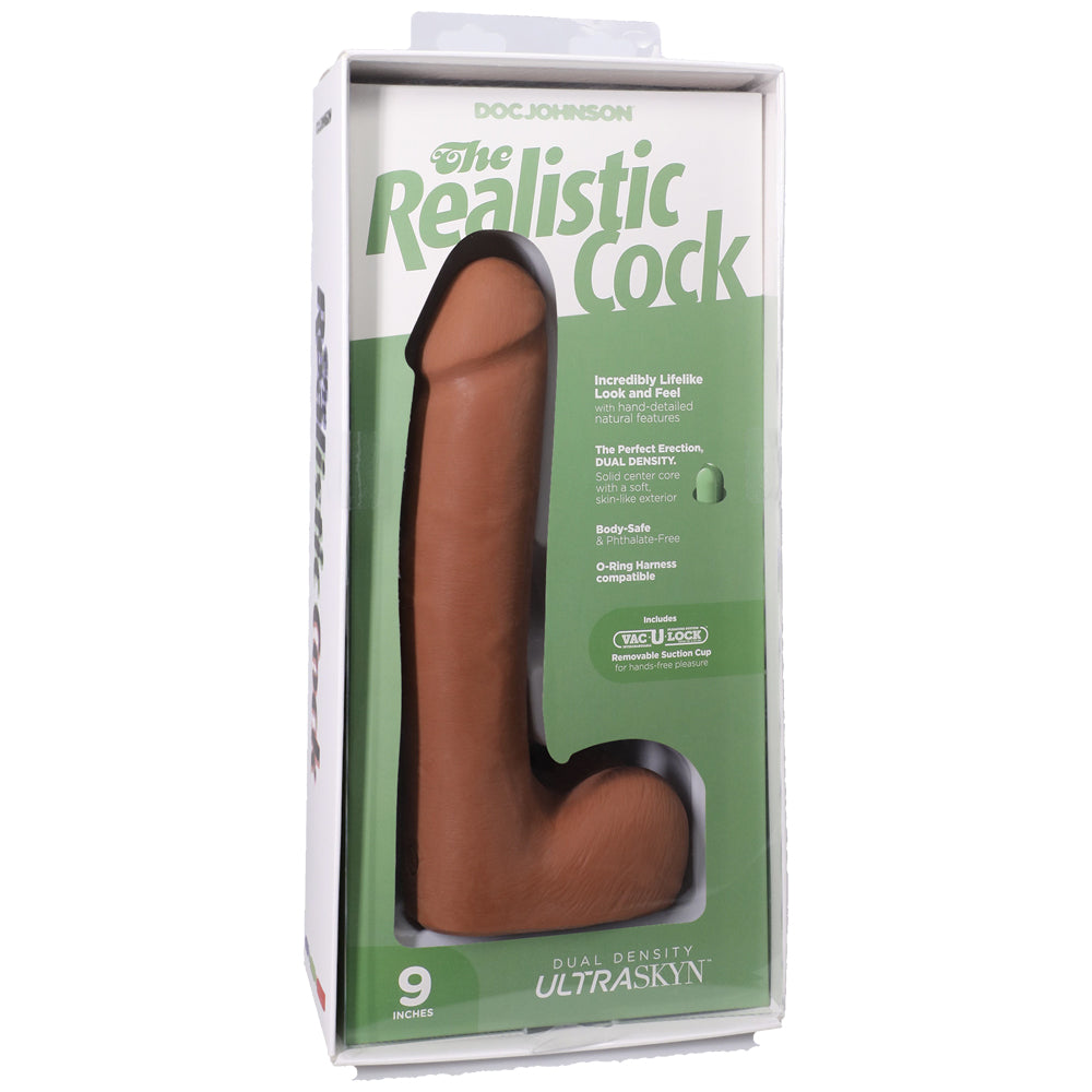 The Realistic Cock Ultraskyn 9" With Balls Caramel