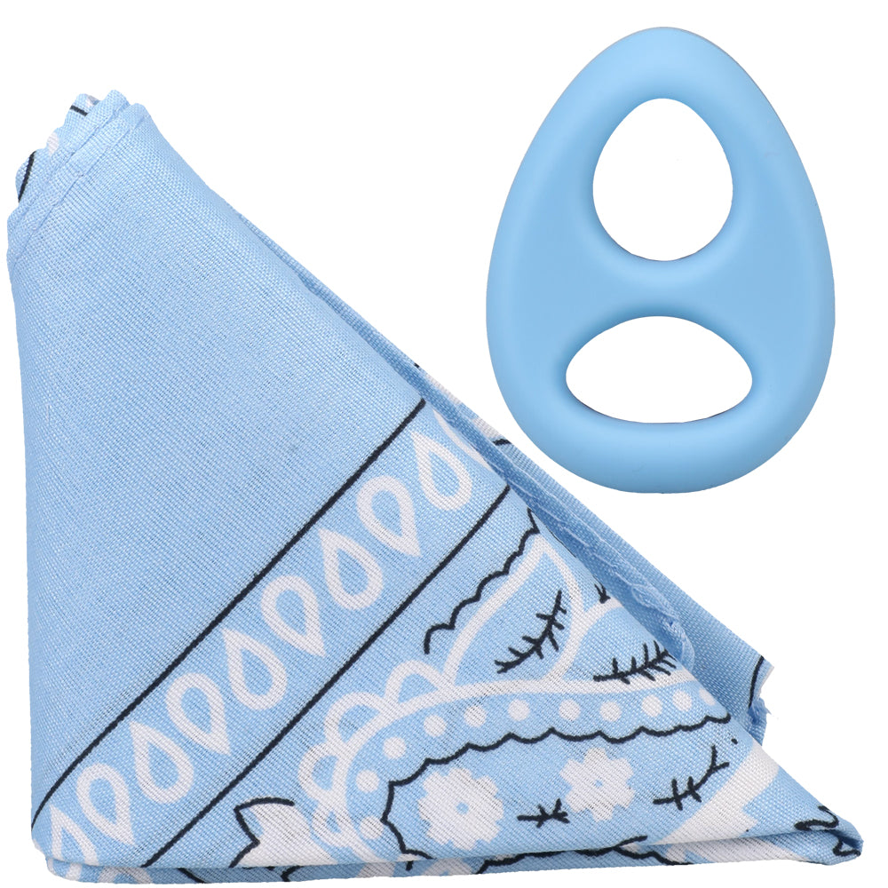 Rock Solid The Code Silicone C-Ring With Bandana Light Blue/Black