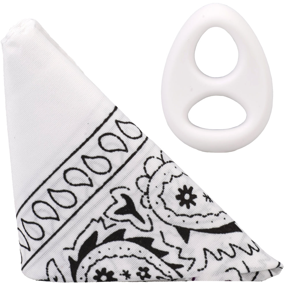 Rock Solid The Code Silicone C-Ring With Bandana White/Black