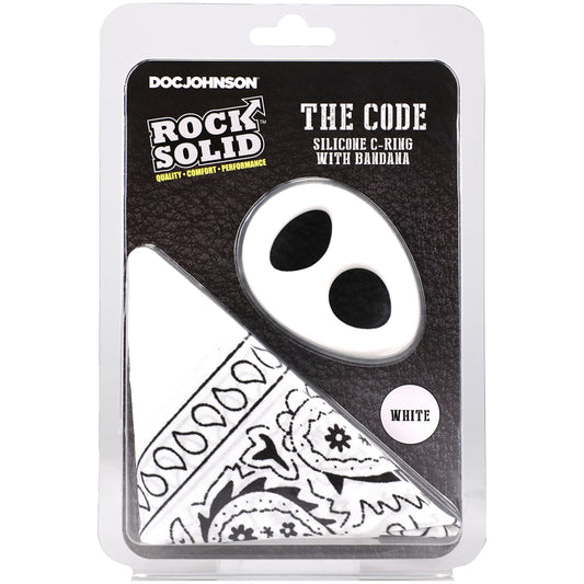 Rock Solid The Code Silicone C-Ring With Bandana White/Black