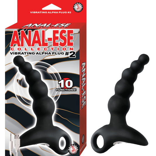 Vibrating Alpha Anal Plug No. 2 - Black | Ese Collection