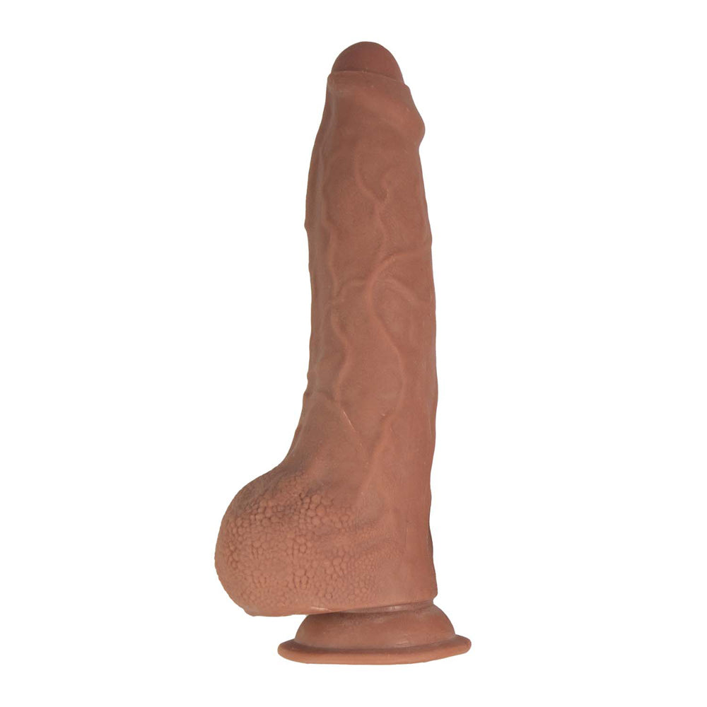 Realcocks Dual Layered Uncut Slider 9.5" Tight Balls Brown