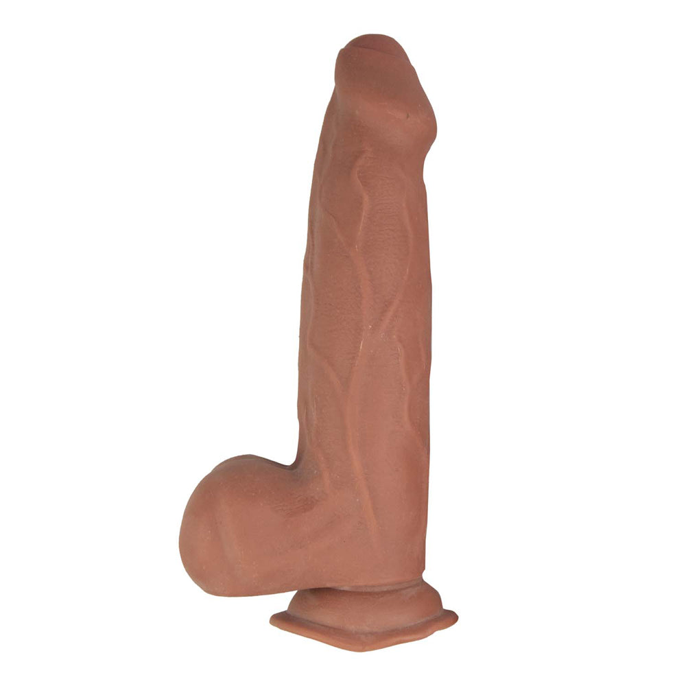 Realcocks Dual Layered Uncut Slider 9.25" Thick Shaft Brown