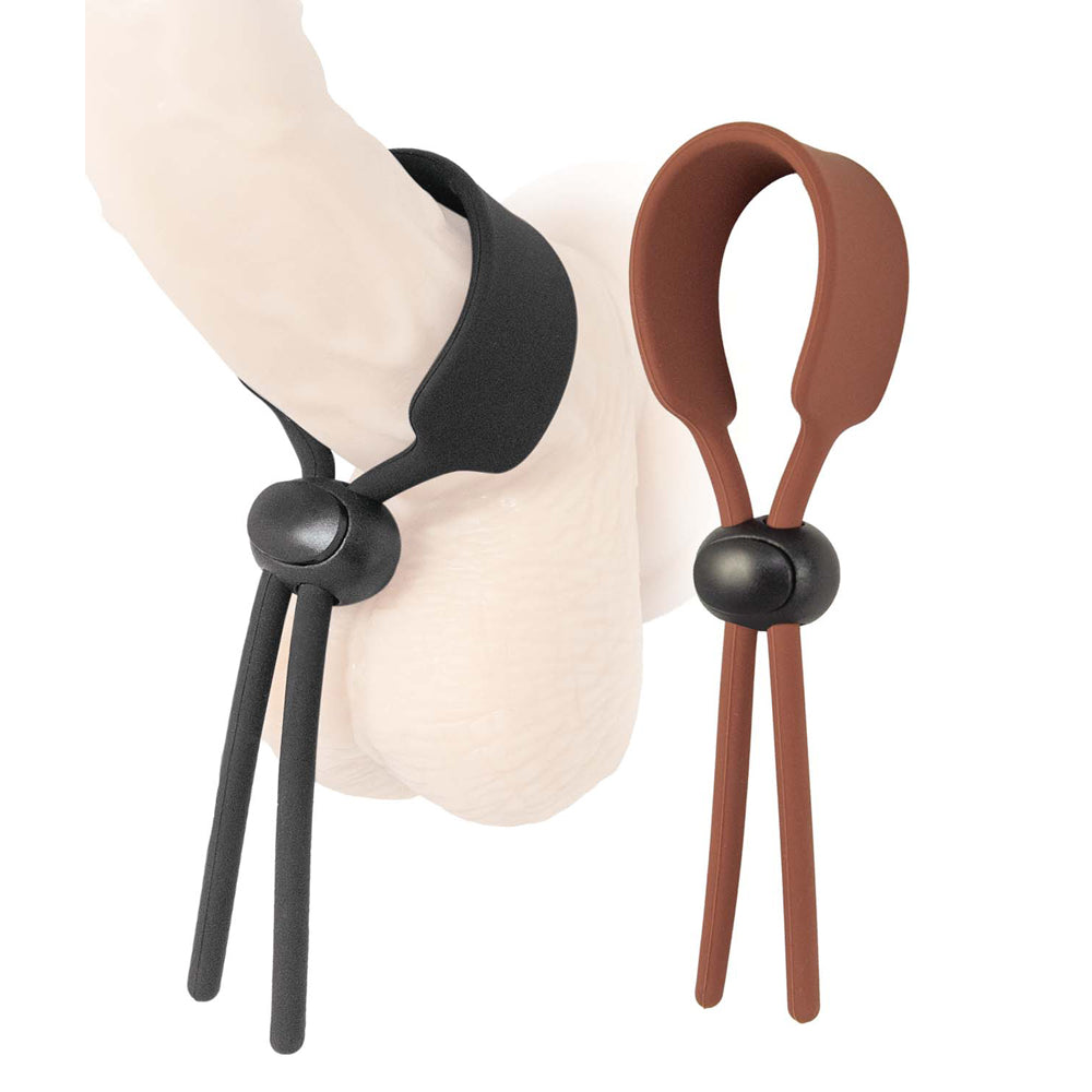 Two-Tone Brown & Black Cock Loops – Men’s Cock Rings