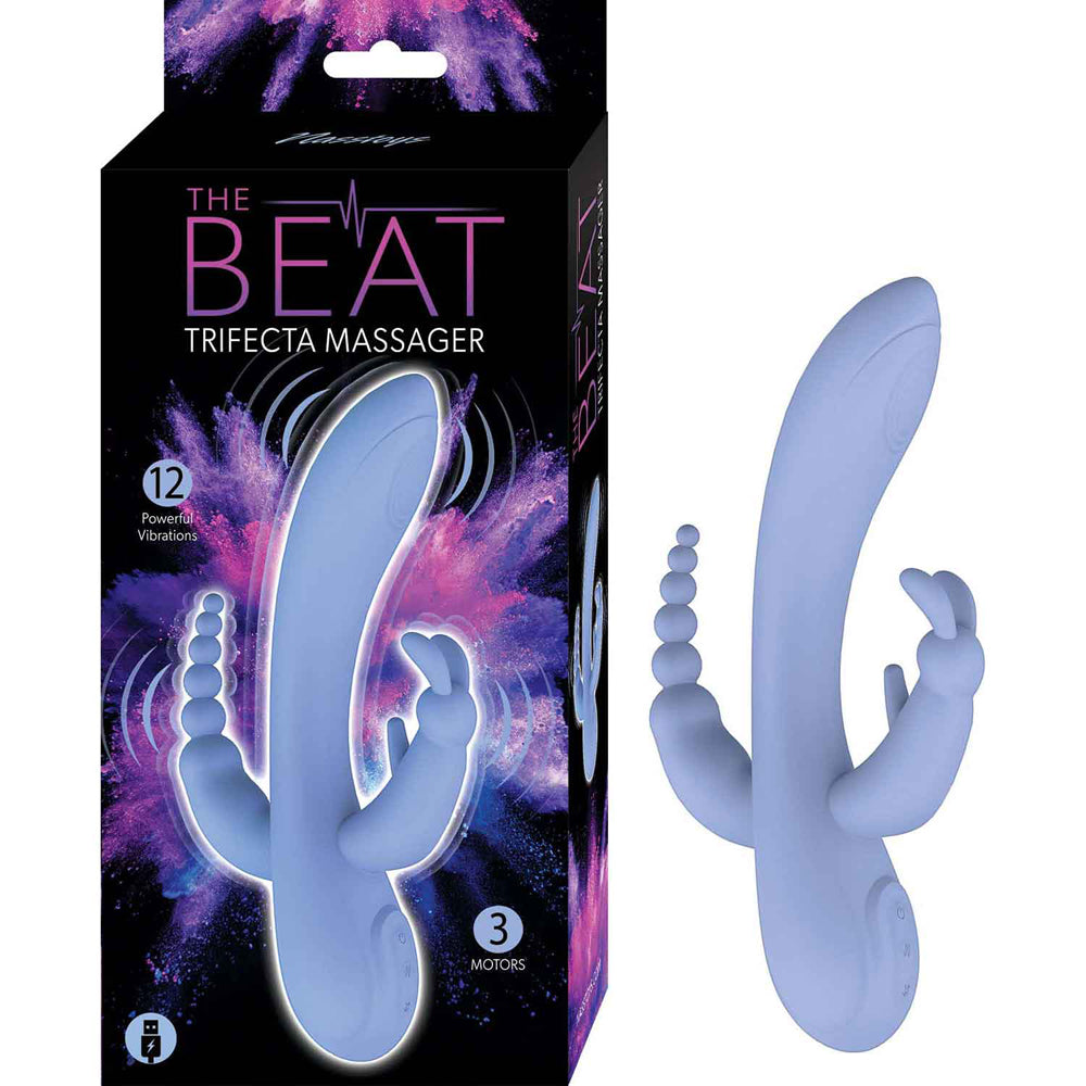 Beat Trifecta Massage Gun – Violet 3-Head Percussion Massager for Deep Tissue
