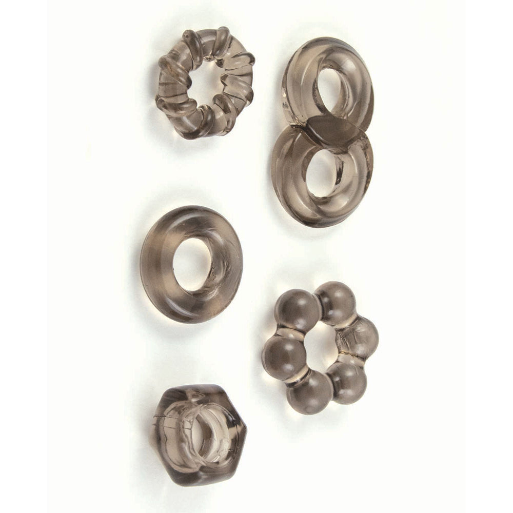Enhancer Five Piece Cock Ring Set Black