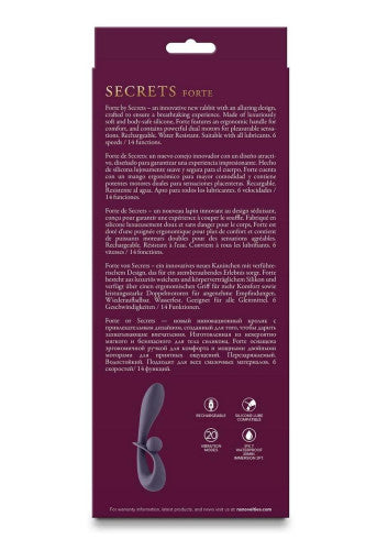 Secrets Forte Rechargeable Silicone Rabbit Vibrator - Dual Stimulation & Powerful Pleasure