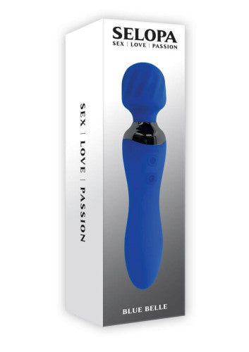 Selopa Blue Belle Silicone Rechargeable Dual End Vibrating Wand - Versatile & Powerful Pleasure