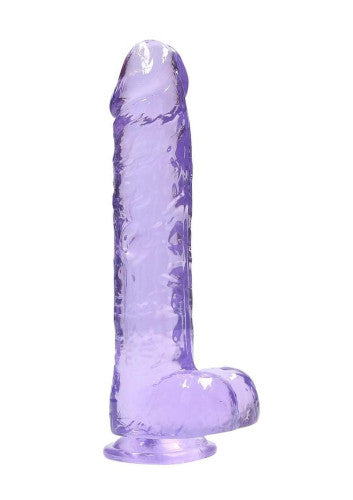 RealRock Crystal Clear Impressive Realistic Dildo with Balls - 10in