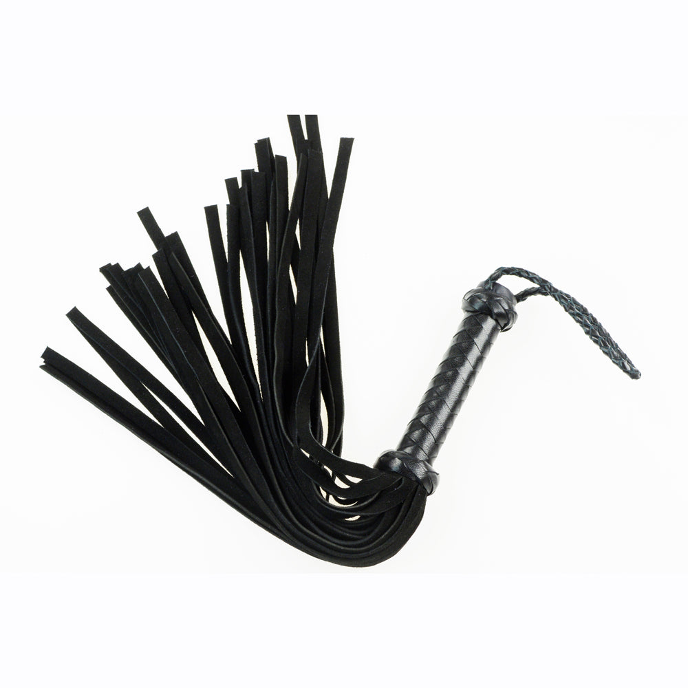 18" Black Mini Suede Tail Flogger - Soft Flogger Whip for Beginners, Couples & Sensory Play | BDSM