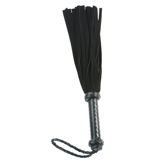 18" Black Mini Suede Tail Flogger - Soft Flogger Whip for Beginners, Couples & Sensory Play | BDSM