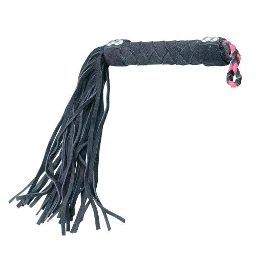 15" Black Leather Flogger - Genuine BDSM Whip for Sensory Stimulation and Pleasure