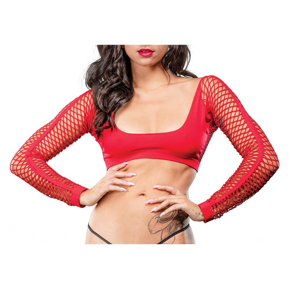 Red Crotchless Mesh-Bottom Leggings for Women – Buttless Short Style