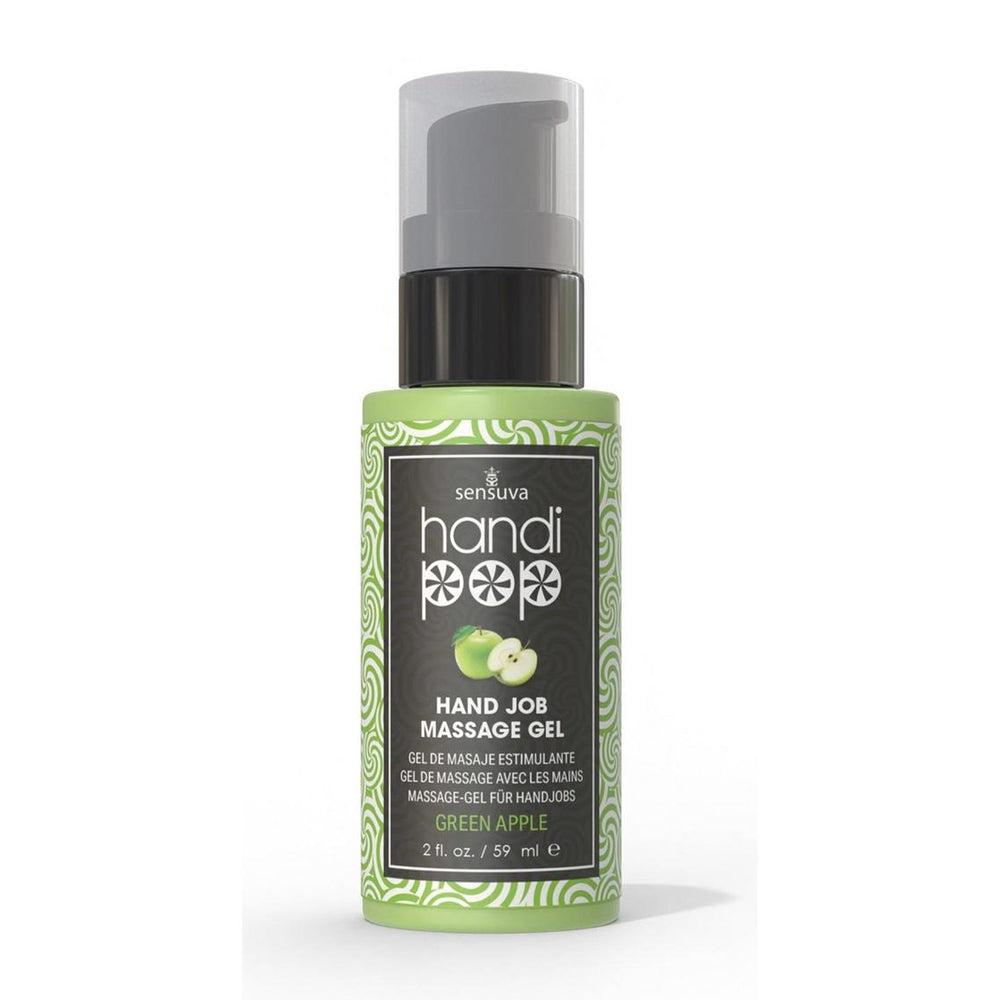 Handipop Edible Massage Gel - Green Apple, 2 oz Bottle