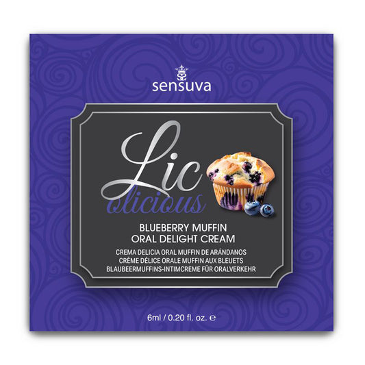 Lic-O-Licious Blueberry Muffin Oral Delight Cream 6 ml Single-Use Packet