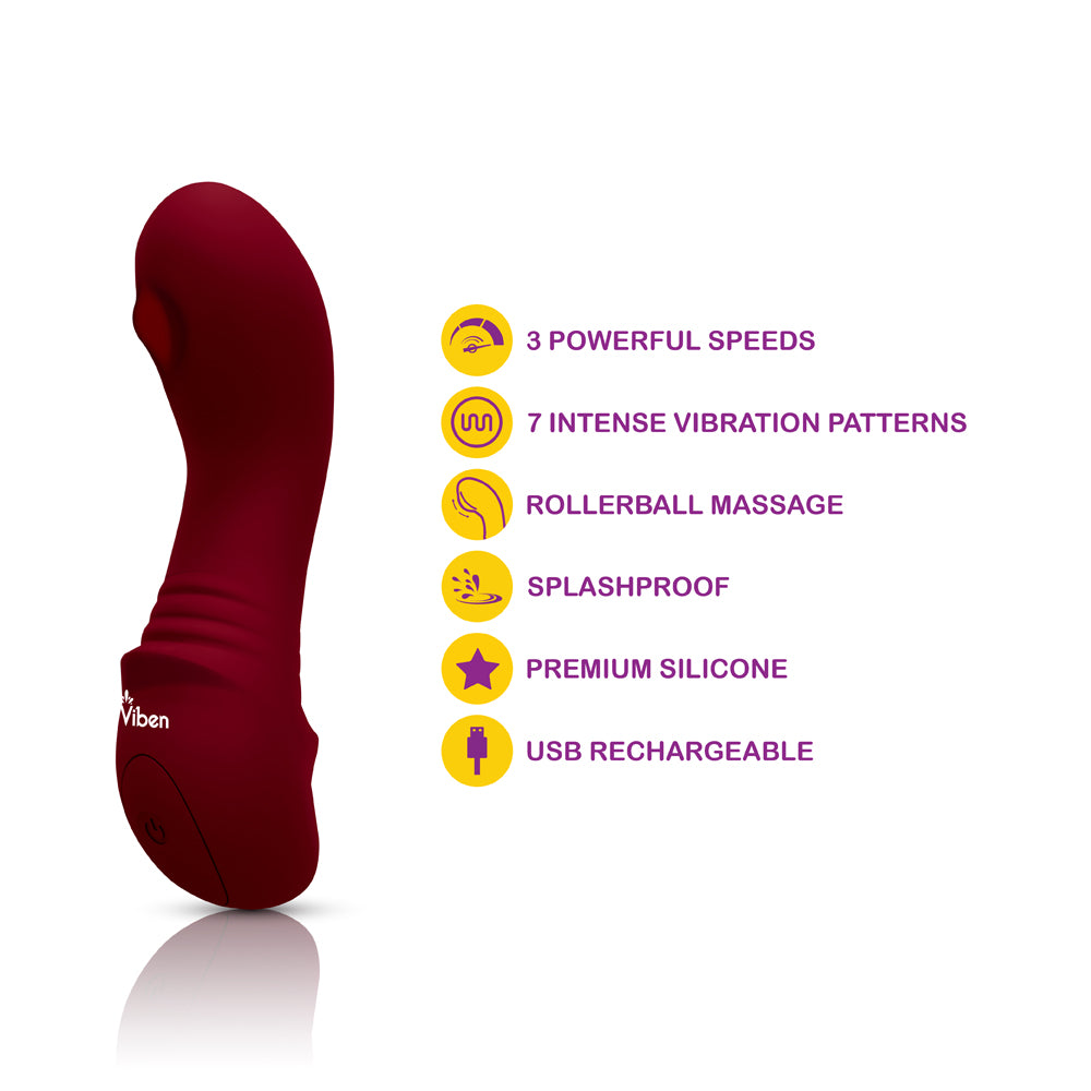 Viben Zaina Mini G-Spot Vibe with Rollerball – Rechargeable Dual Action Vibrator
