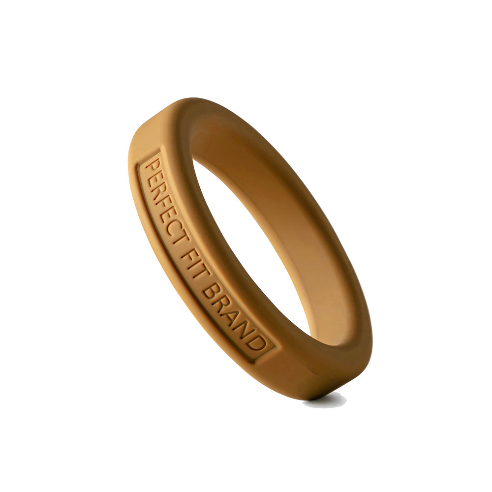 Gold Silicone Medical-Grade Stretch Penis Ring, Classic 1.75" (44 mm), Medium