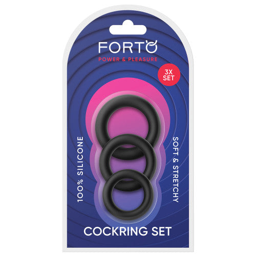 F-39 Trio Cockring Set – Black Stretchy Silicone Rings for Enhanced Erection and Pleasure