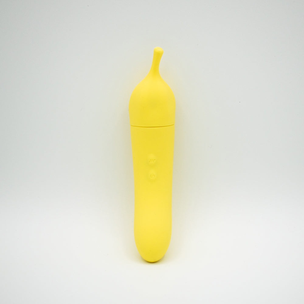 Banana Cream G-Spot Vibrator with Air Pulse
