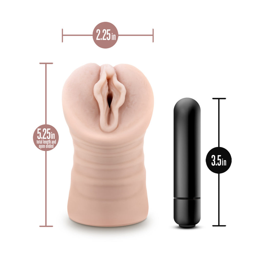 EnLust Destini Vibrating Stroker – Beige Male Masturbator