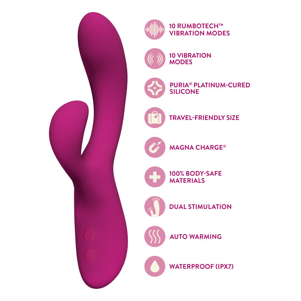 Blush Quinn Rabbit Vibrator – Dual Motor Rechargeable Vibrator for Blended Pleasure