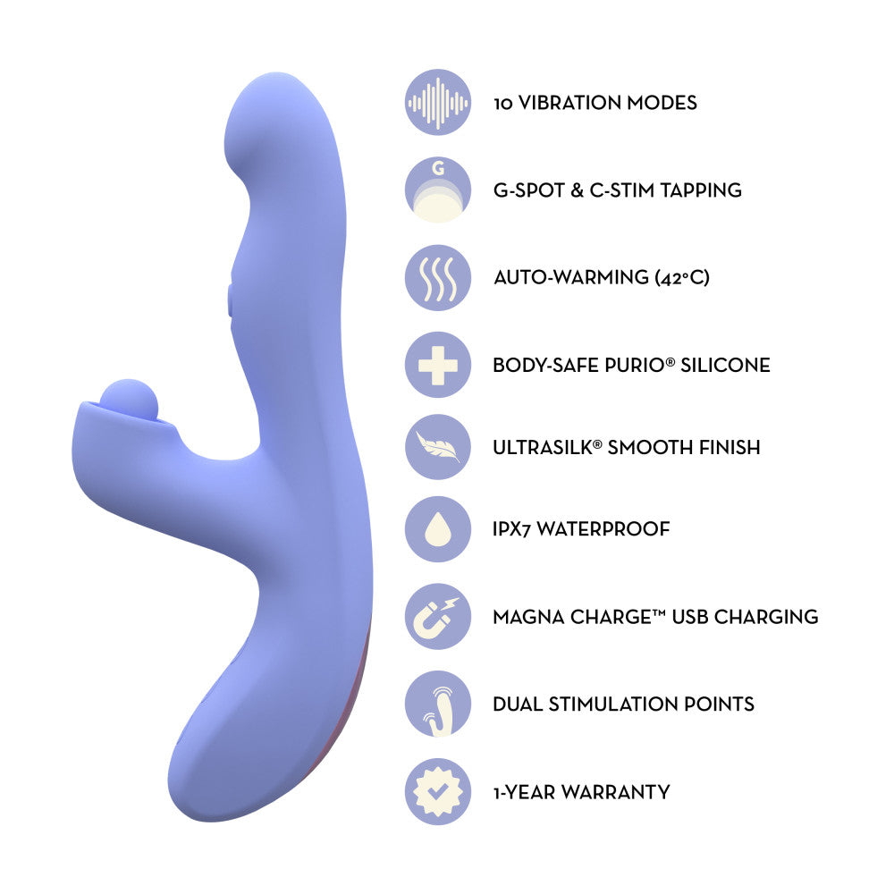 Blush Simone Tapping Rabbit – Dual G-Spot & Clitoral Vibrator with Warming