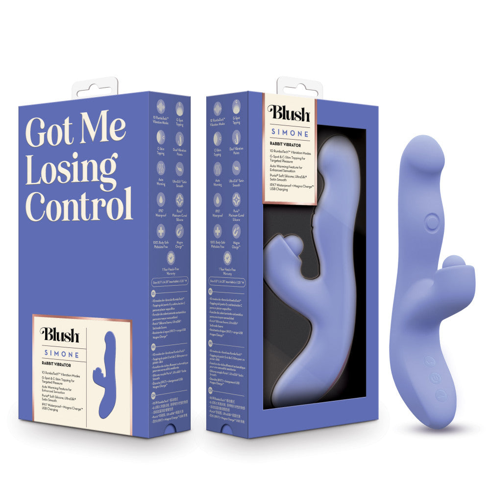Blush Simone Tapping Rabbit – Dual G-Spot & Clitoral Vibrator with Warming