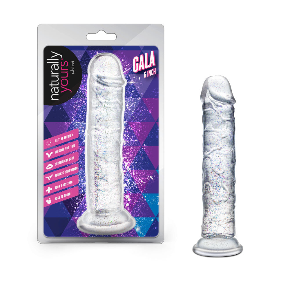 Naturally Yours Gala Sparkling Clear 6" Dildo