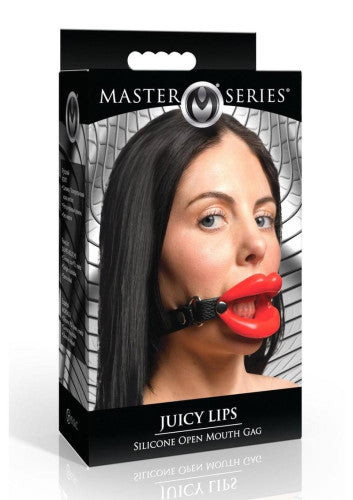 Juicy Lips Silicone Open Mouth Gag - Red - Bold & Restrictive Sensory Play