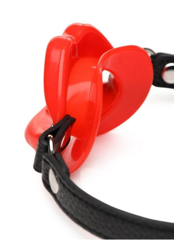 Juicy Lips Silicone Open Mouth Gag - Red - Bold & Restrictive Sensory Play