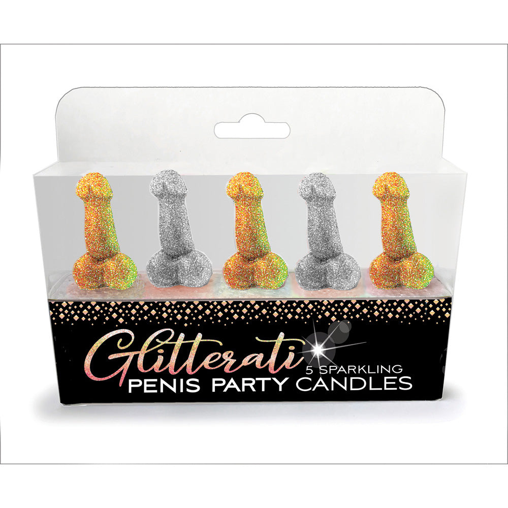 Glitterati Penis Party Candles – Novelty Bachelorette Party Candles, Penis-Shaped Glitter Candles
