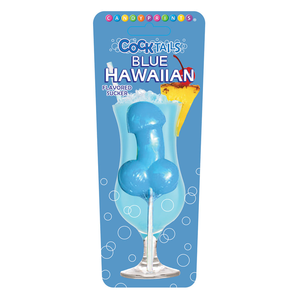 Blue Hawaiian Cocktail Lollipop - Tropical Blue Candy Sucker