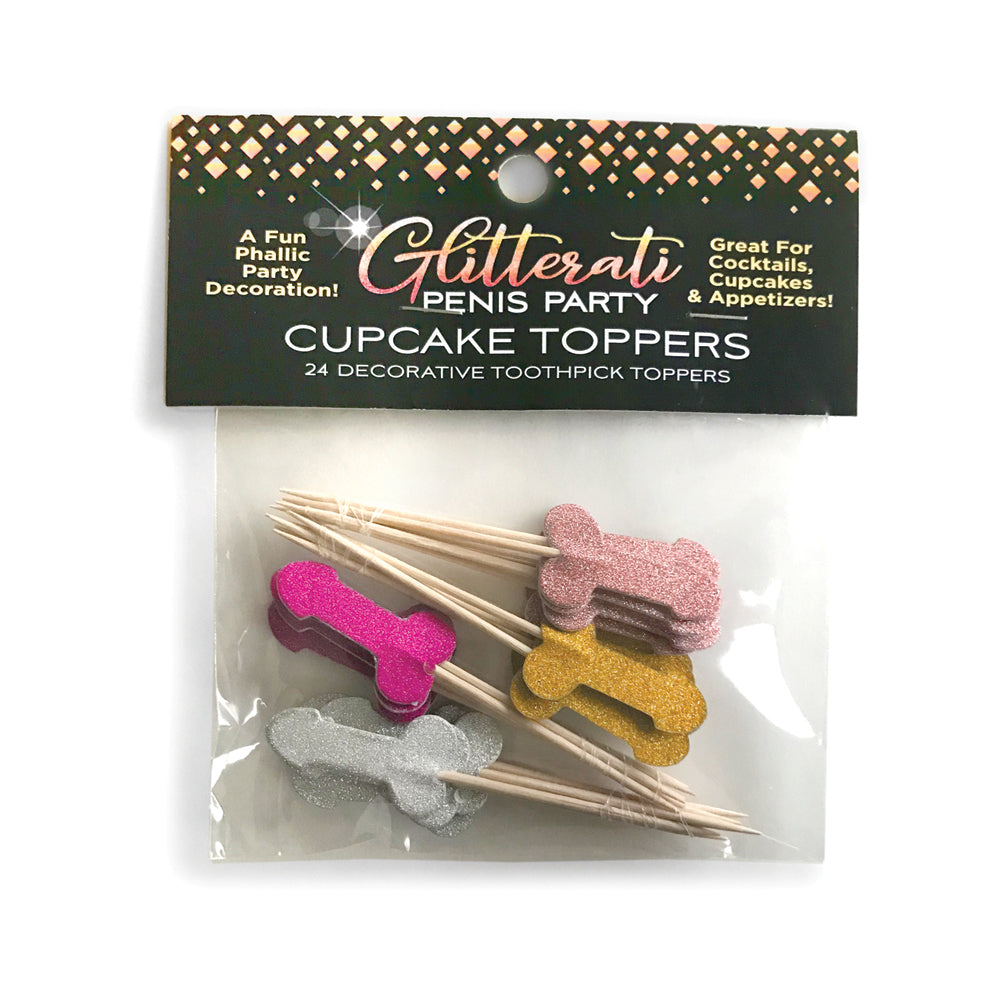 Glitterati Penis Party Picks - Glittery Novelty Adult Party Supplies