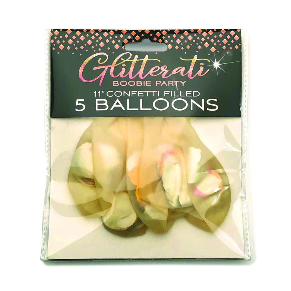 Glitterati Boobie Confetti Balloons – Confetti-Filled Balloons for Bachelorette Party Decor